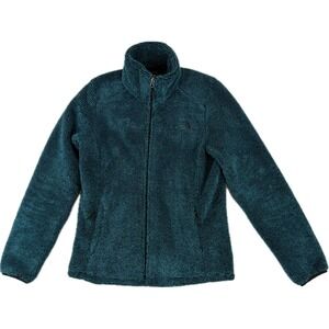 The North Face Women's Medium Jacket Fleece Osito 2 Teal Fuzzy Full Zip‎ Sweater